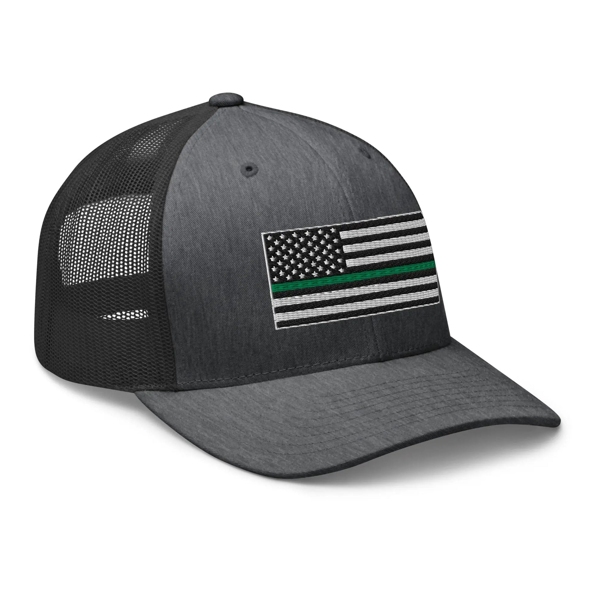 Hats  Snapback Custom Trucker Hats Thin Green Line Flag for Men & Women Infidel Collective