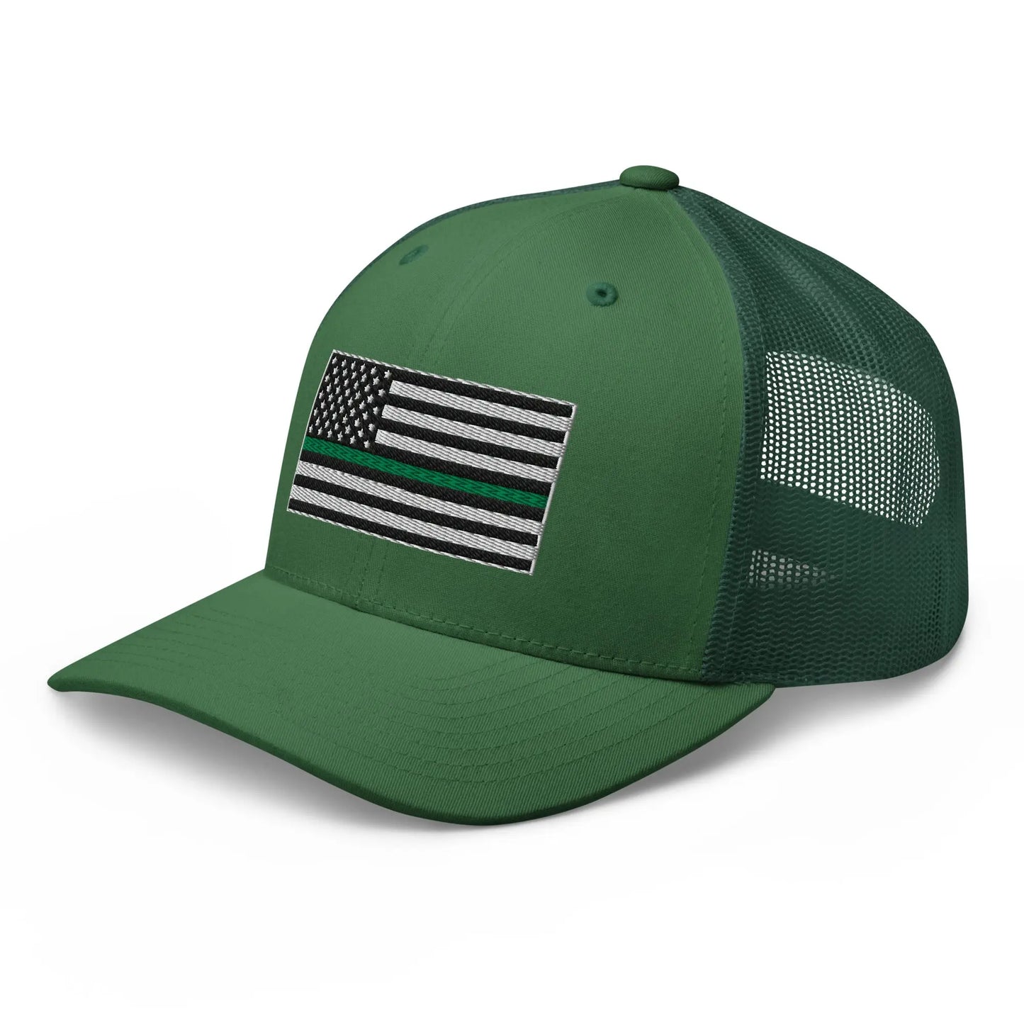 Hats  Snapback Custom Trucker Hats Thin Green Line Flag for Men & Women Infidel Collective