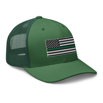 Hats  Snapback Custom Trucker Hats Thin Green Line Flag for Men & Women Infidel Collective