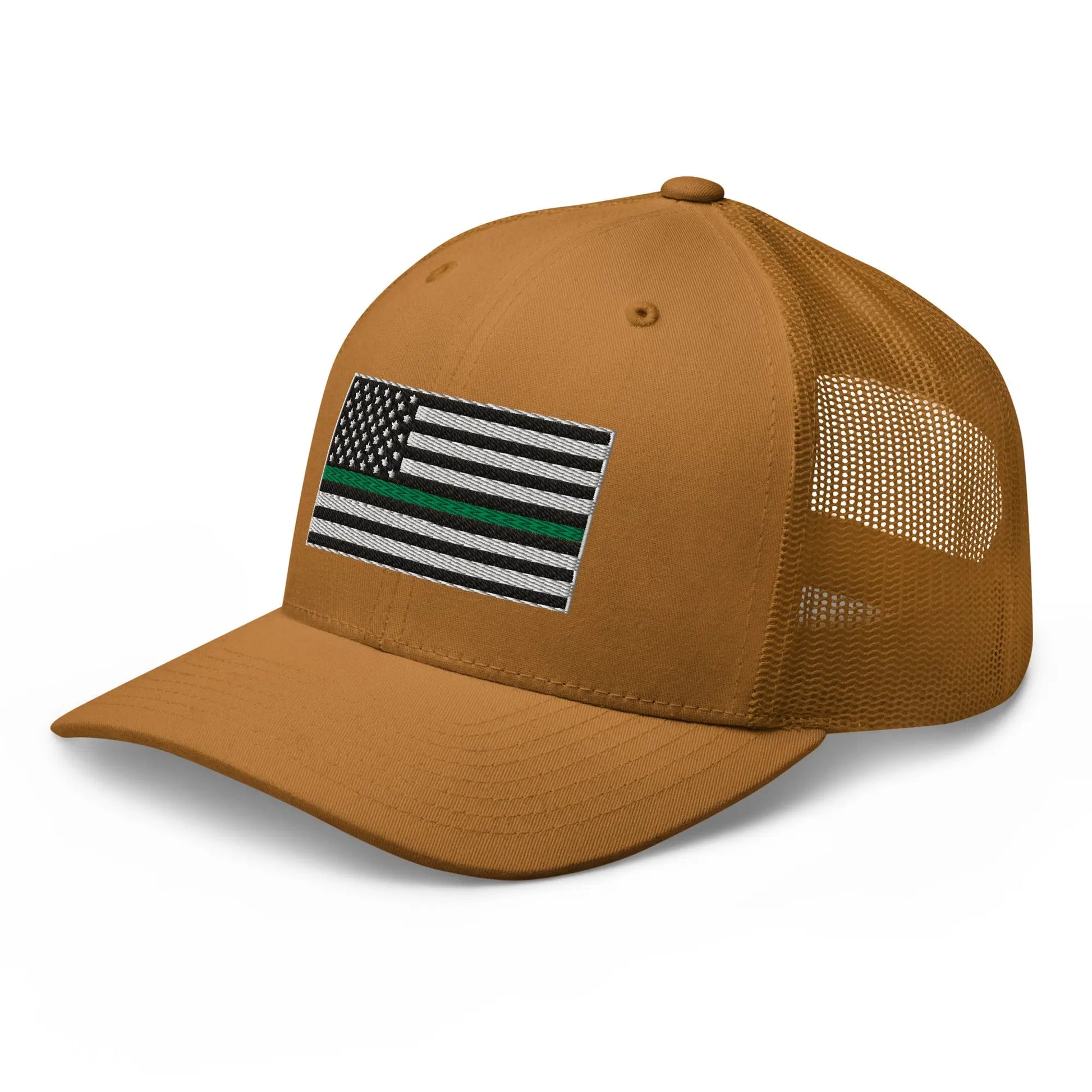 Hats  Snapback Custom Trucker Hats Thin Green Line Flag for Men & Women Infidel Collective