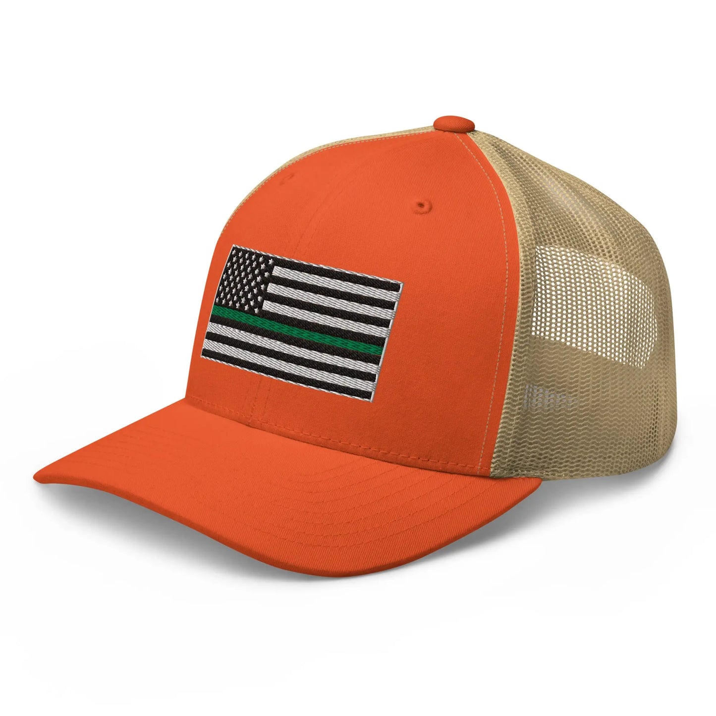 Hats  Snapback Custom Trucker Hats Thin Green Line Flag for Men & Women Infidel Collective