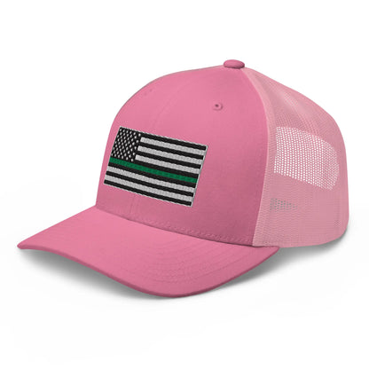 Hats  Snapback Custom Trucker Hats Thin Green Line Flag for Men & Women Infidel Collective
