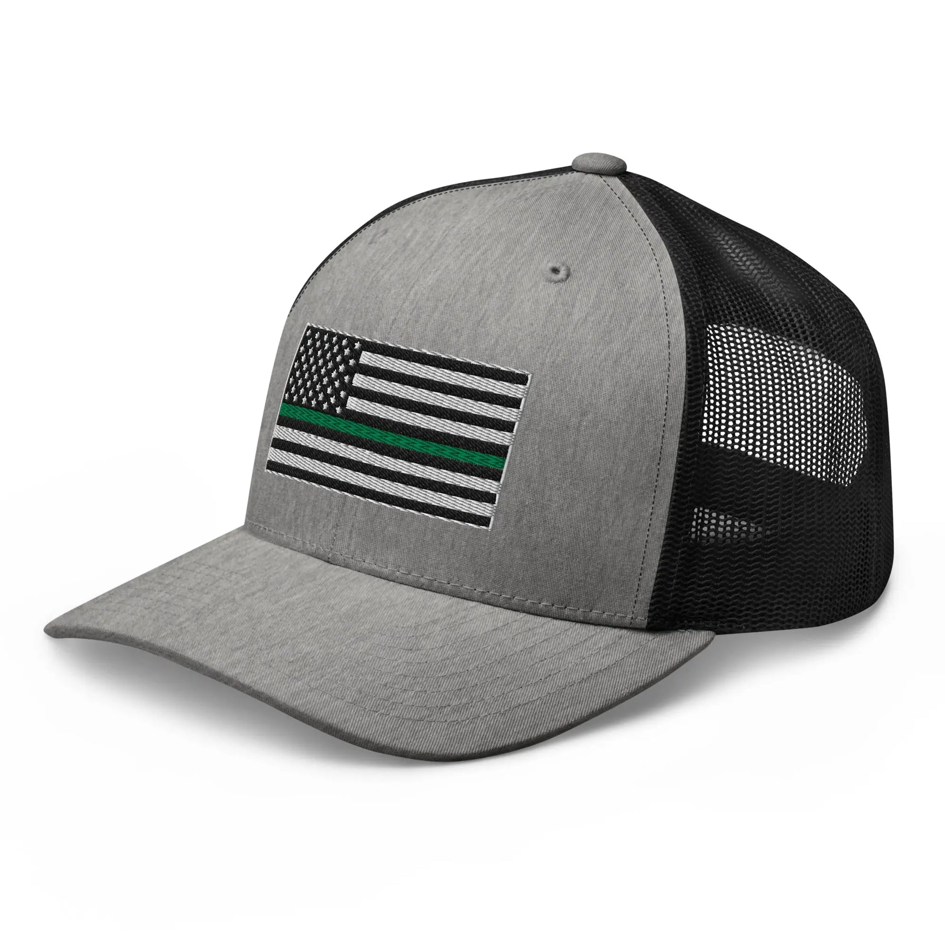 Hats  Snapback Custom Trucker Hats Thin Green Line Flag for Men & Women Infidel Collective