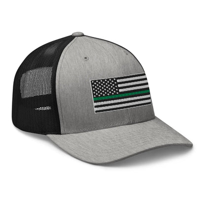 Hats  Snapback Custom Trucker Hats Thin Green Line Flag for Men & Women Infidel Collective