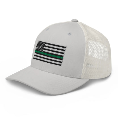 Hats  Snapback Custom Trucker Hats Thin Green Line Flag for Men & Women Infidel Collective