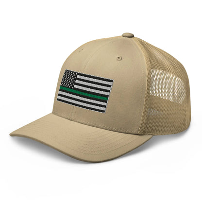 Hats  Snapback Custom Trucker Hats Thin Green Line Flag for Men & Women Infidel Collective