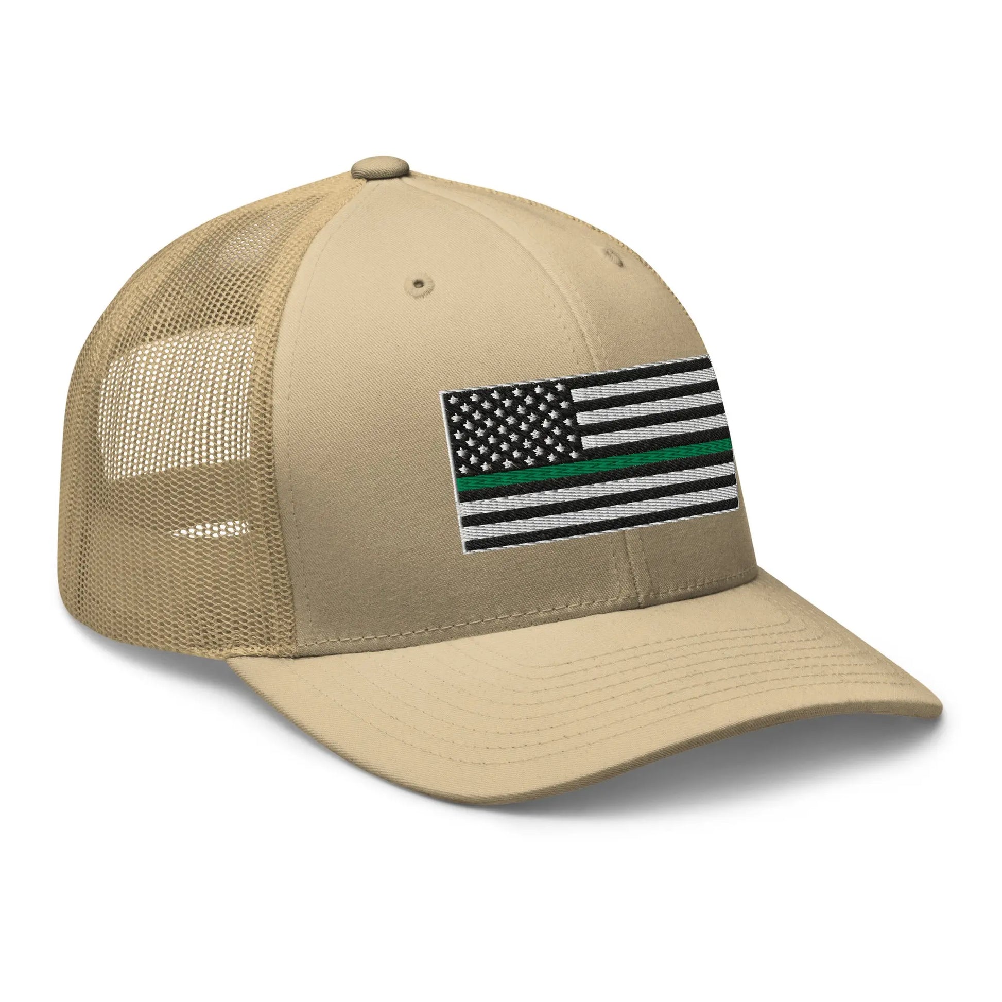 Hats  Snapback Custom Trucker Hats Thin Green Line Flag for Men & Women Infidel Collective