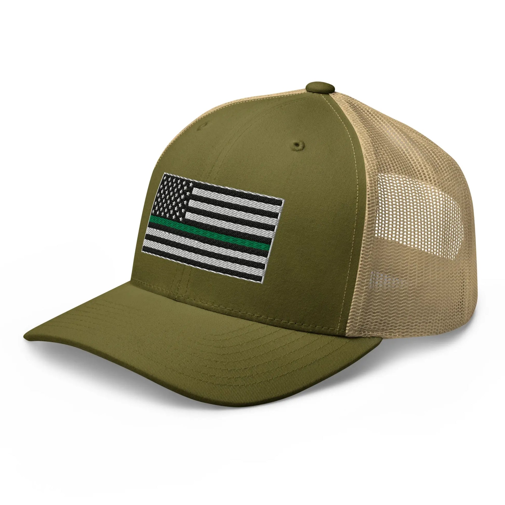 Hats  Snapback Custom Trucker Hats Thin Green Line Flag for Men & Women Infidel Collective