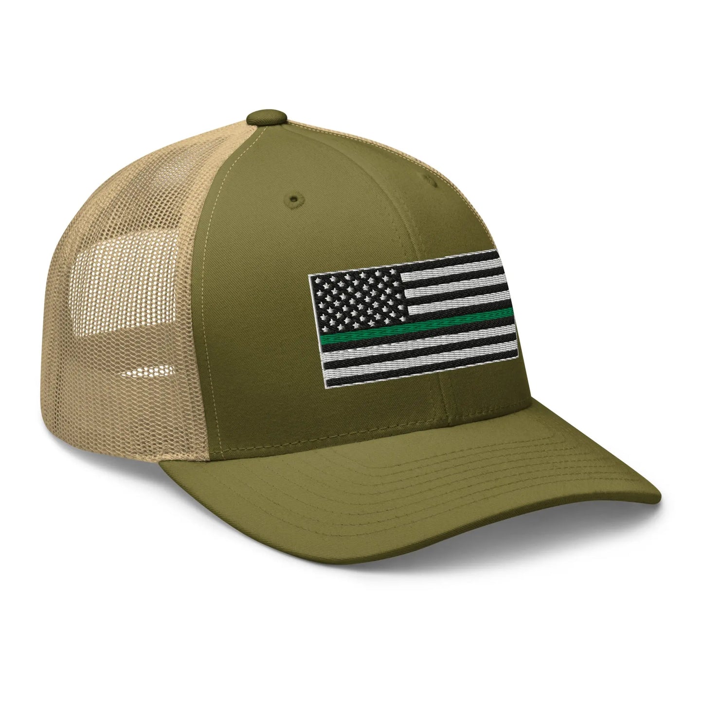 Hats  Snapback Custom Trucker Hats Thin Green Line Flag for Men & Women Infidel Collective