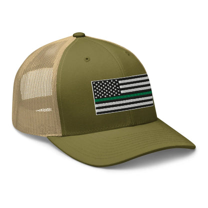 Hats  Snapback Custom Trucker Hats Thin Green Line Flag for Men & Women Infidel Collective