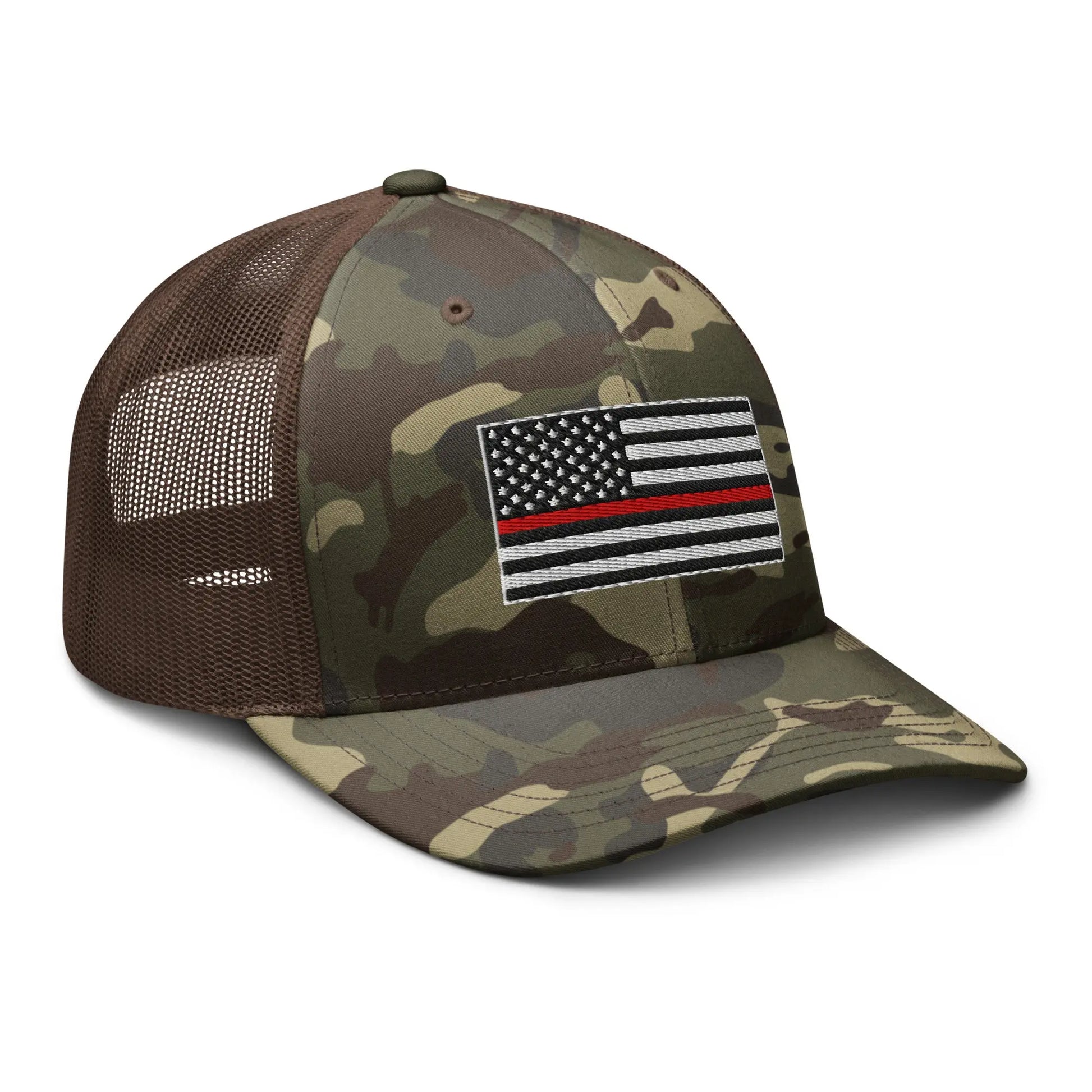 Hats  Snapback Custom Trucker Hats Thin Red Line Camo Flag for Men & Women Infidel Collective