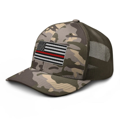 Hats  Snapback Custom Trucker Hats Thin Red Line Camo Flag for Men & Women Infidel Collective