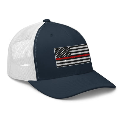 Hats  Snapback Custom Trucker Hats Thin Red Line Flag for Men & Women Patriotic Cap Infidel Collective