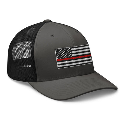 Hats  Snapback Custom Trucker Hats Thin Red Line Flag for Men & Women Patriotic Cap Infidel Collective