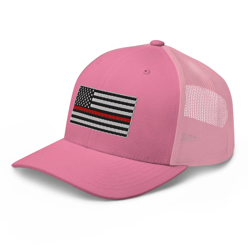 Hats  Snapback Custom Trucker Hats Thin Red Line Flag for Men & Women Patriotic Cap Infidel Collective