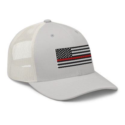 Hats  Snapback Custom Trucker Hats Thin Red Line Flag for Men & Women Patriotic Cap Infidel Collective