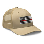 Hats  Snapback Custom Trucker Hats Thin Red Line Flag for Men & Women Patriotic Cap Infidel Collective