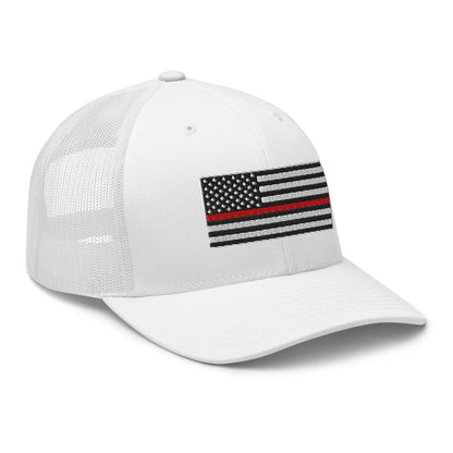 Hats  Snapback Custom Trucker Hats Thin Red Line Flag for Men & Women Patriotic Cap Infidel Collective
