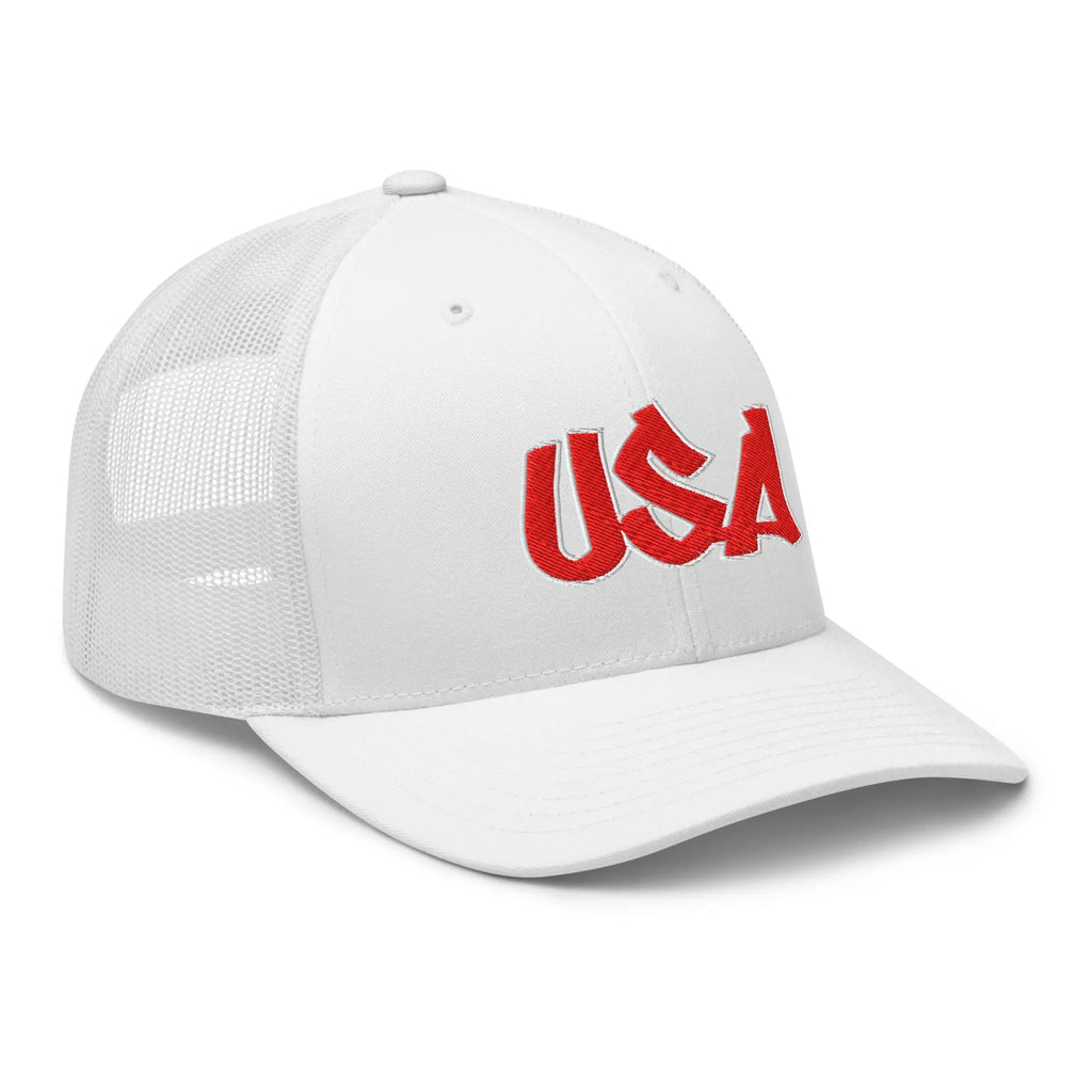 Hats  Snapback Custom Trucker Hats USA Street Script Cool Patriotic Cap for Men & Women Infidel Collective