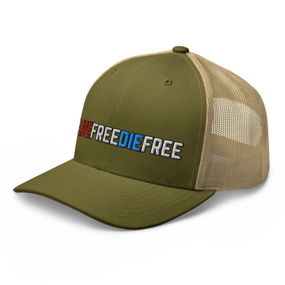 Hats  Snapback Custom Trucker Hats #LIVEFREEDIEFREE Patriotic Cap for Men & Women Infidel Collective