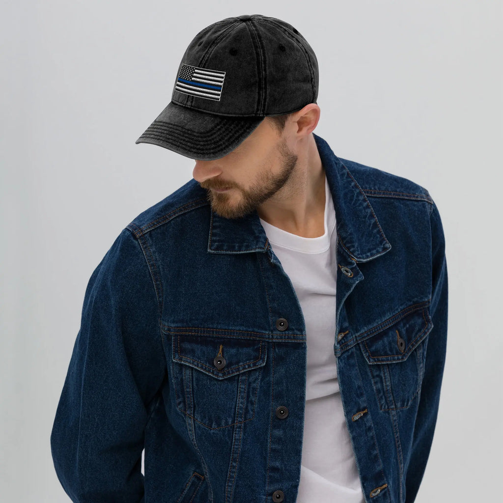 Hats  Vintage Otto Ball Cap with Back the Blue USA Flag Embroidered Infidel Collective