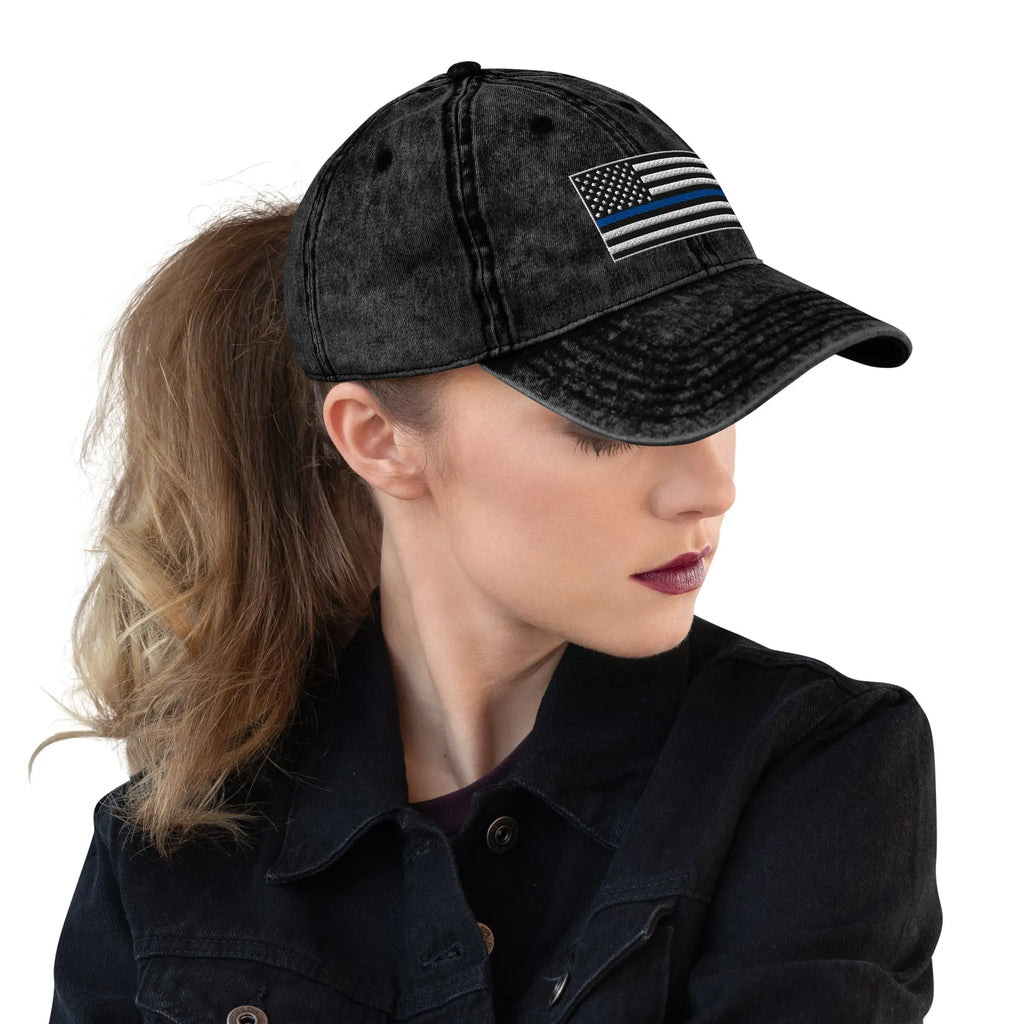 Hats  Vintage Otto Ball Cap with Back the Blue USA Flag Embroidered Infidel Collective