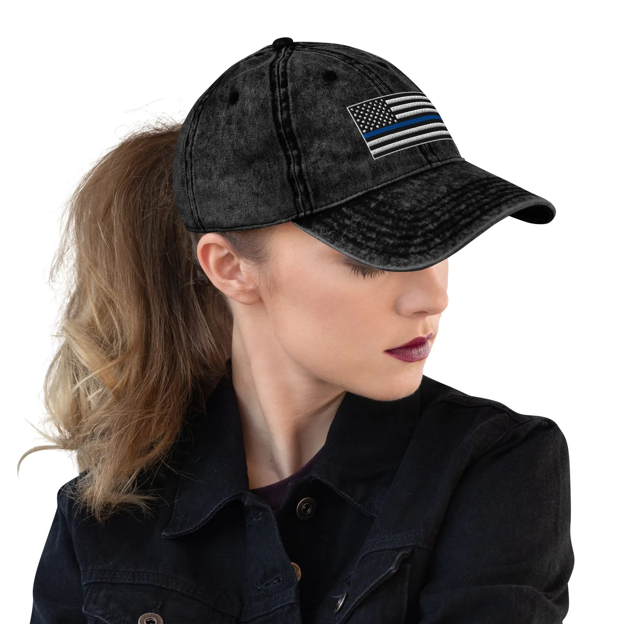Hats  Vintage Otto Ball Cap with Back the Blue USA Flag Embroidered Infidel Collective