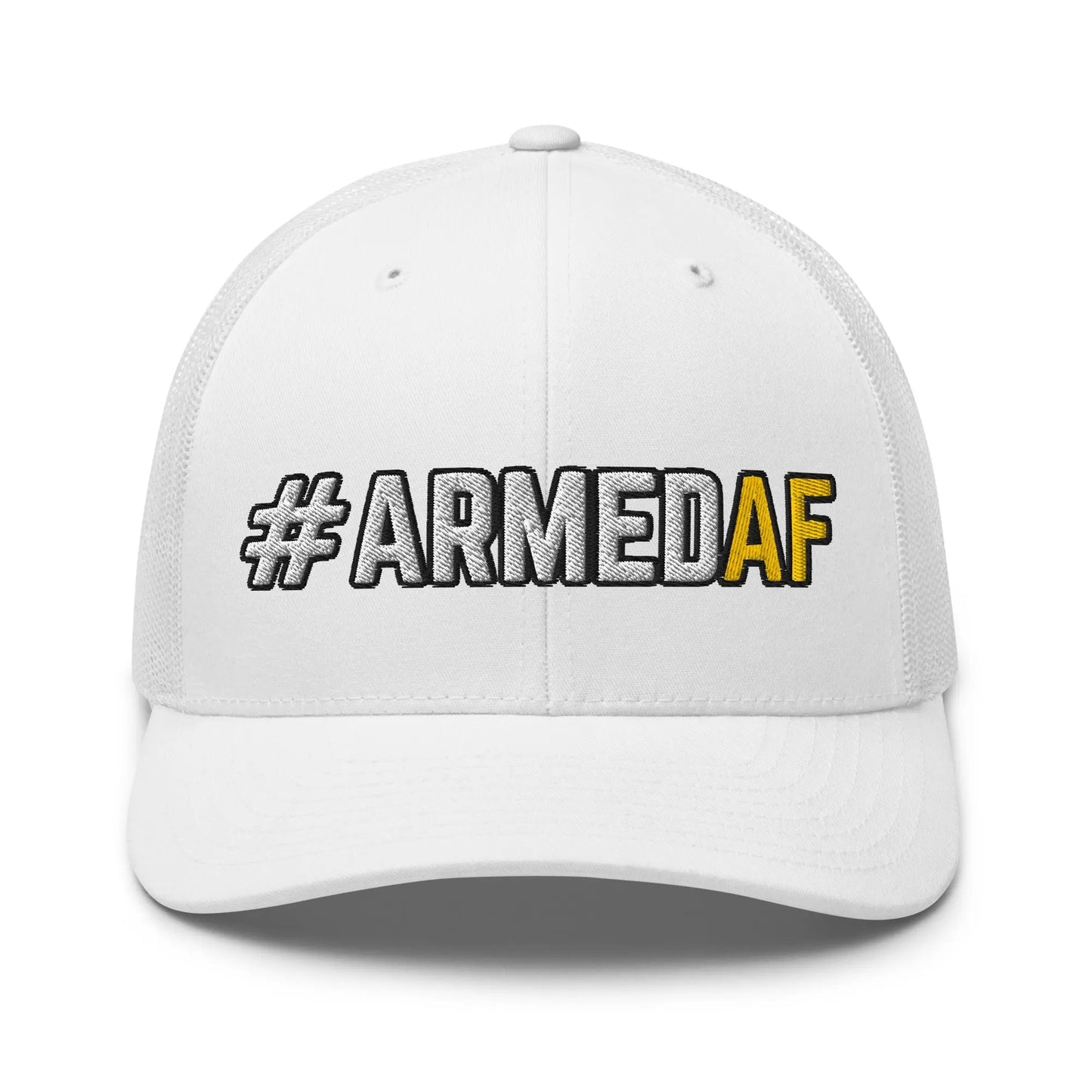 Hats White Snapback Custom Trucker Hats 2A #ARMEDAF Cool Cap for Men & Women Infidel Collective