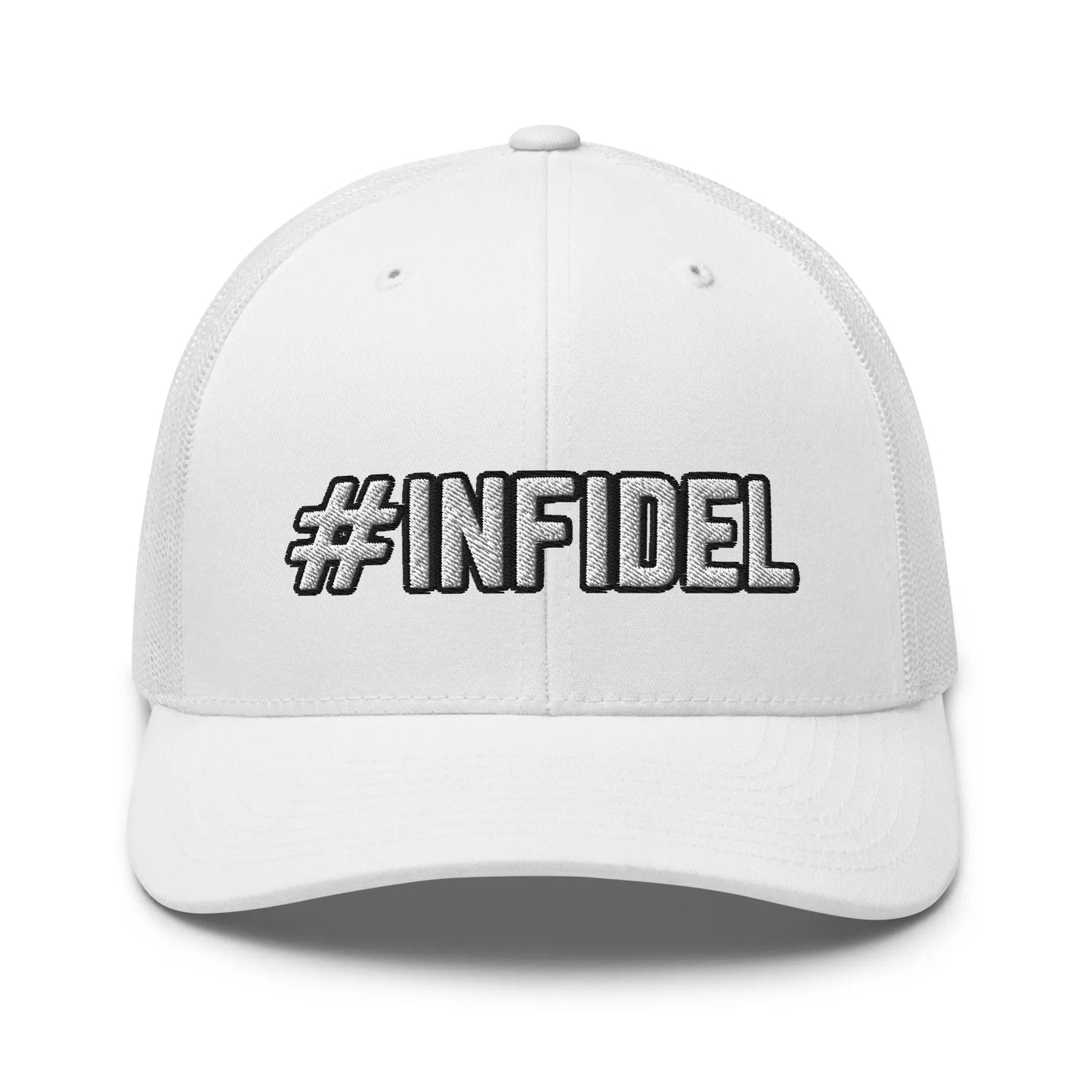 Hats White Snapback Custom Trucker Hats Badass Patriotic #INFIDEL Cap for Men & Women Infidel Collective