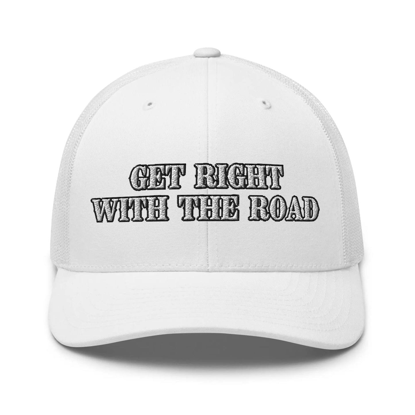Hats White Snapback Custom Trucker Hats Get Right With The Road for Men & Women Infidel Collective