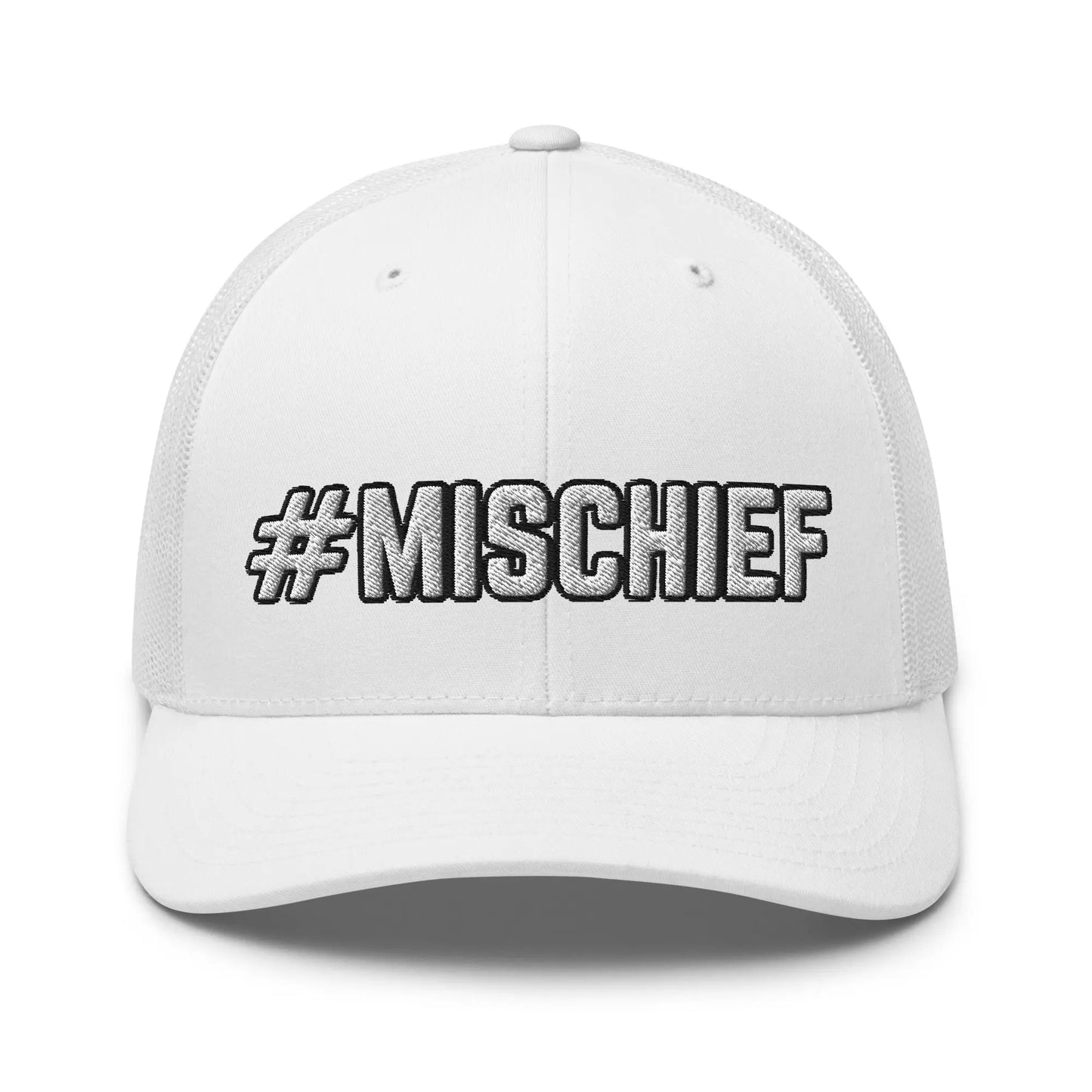 Hats White Snapback Custom Trucker Hats MISCHIEF Funny Cap for Men & Women Infidel Collective