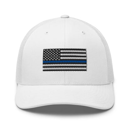 Hats White Snapback Custom Trucker Hats Thin Blue Line Flag Cool Patriotic Cap Infidel Collective