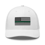 Hats White Snapback Custom Trucker Hats Thin Green Line Flag for Men & Women Infidel Collective