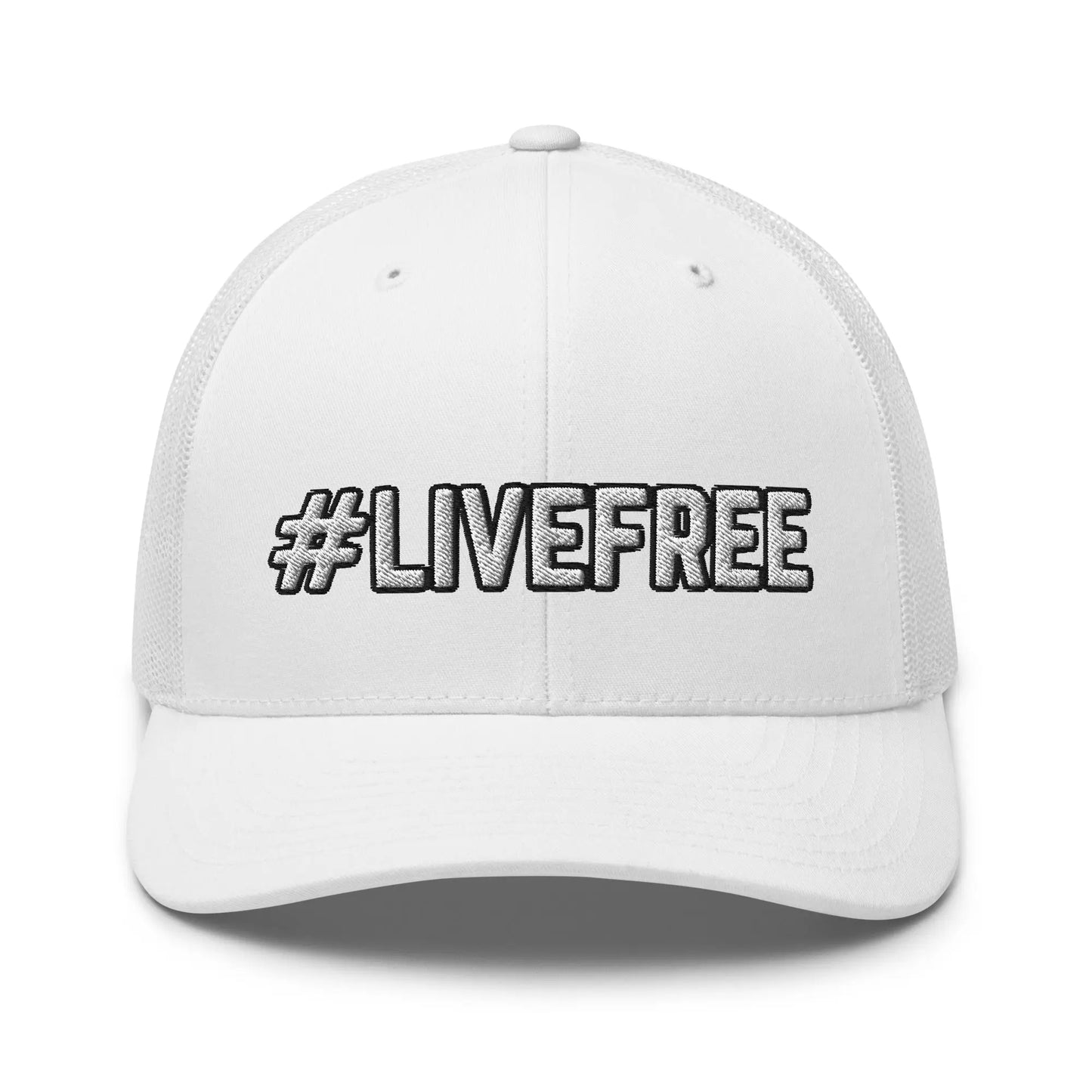 Hats White Snapback Custom Trucker Hats #LIVEFREE Patriotic Cap for Men & Women Infidel Collective