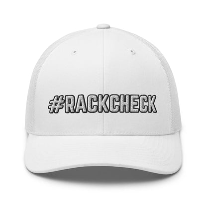 Hats White Snapback Custom Trucker Hats #RACKCHECK Funny Cap for Men & Women Infidel Collective