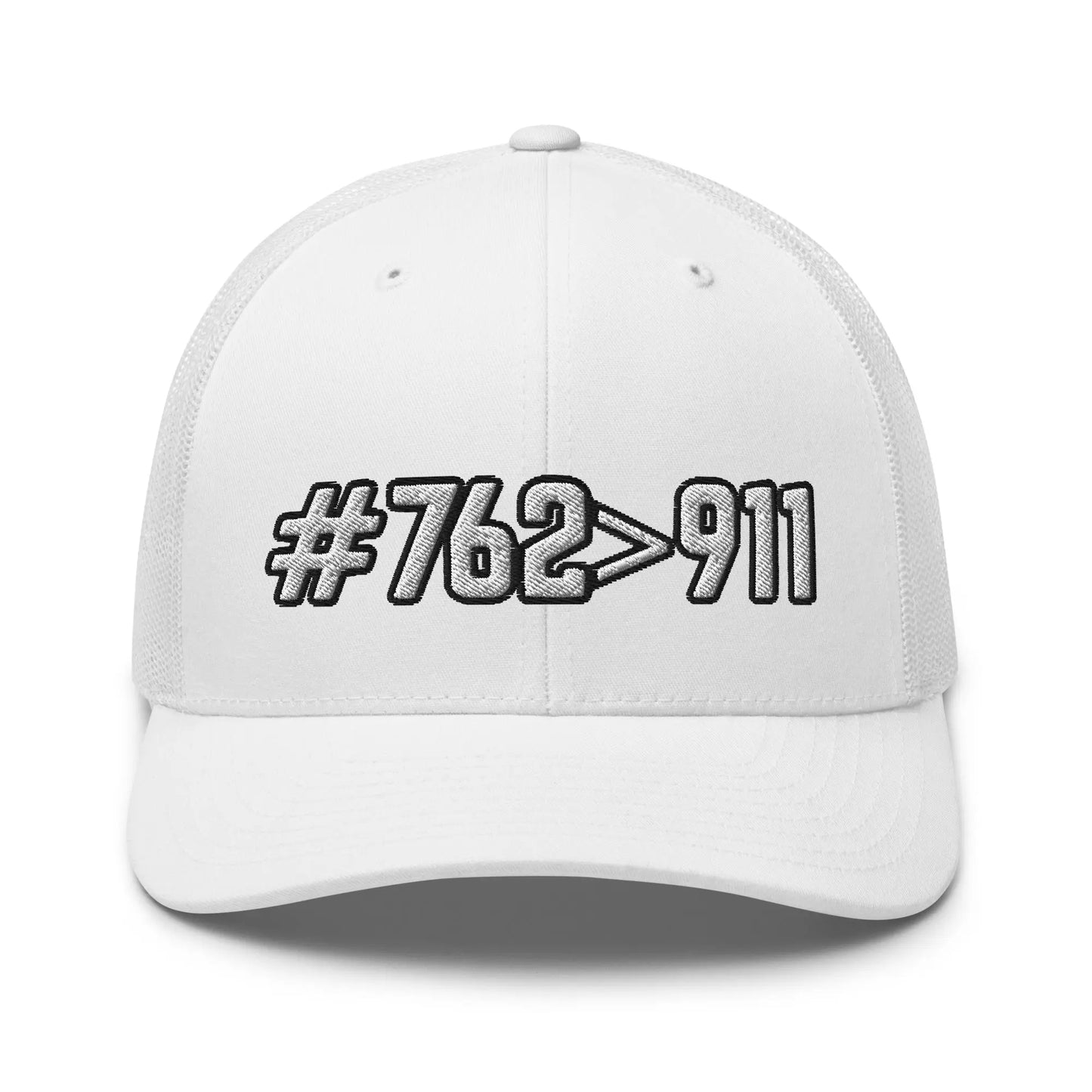 Hats White #762>911 2A Mesh Snapback Custom Trucker Hats for Men & Women Infidel Collective