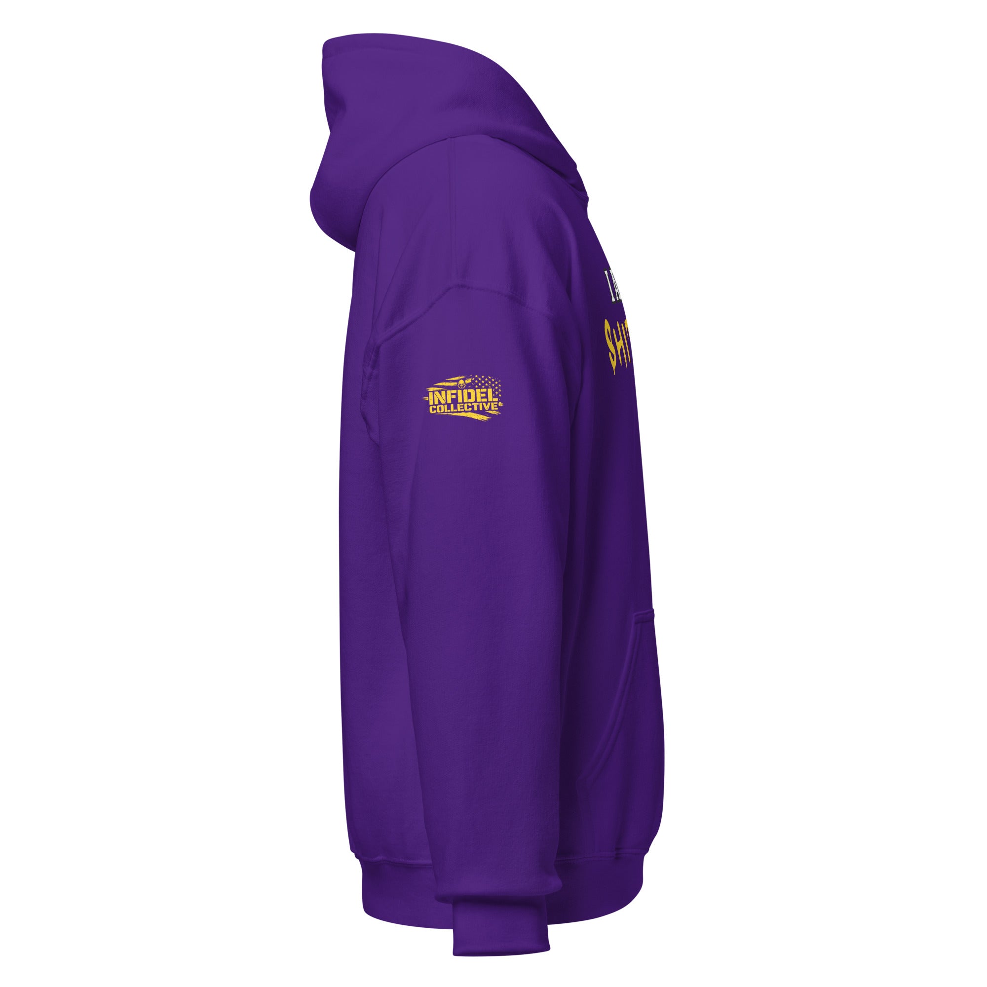 I Am The Shitshow Hoodie Yellow on Purple Hoodie  Infidel Collective