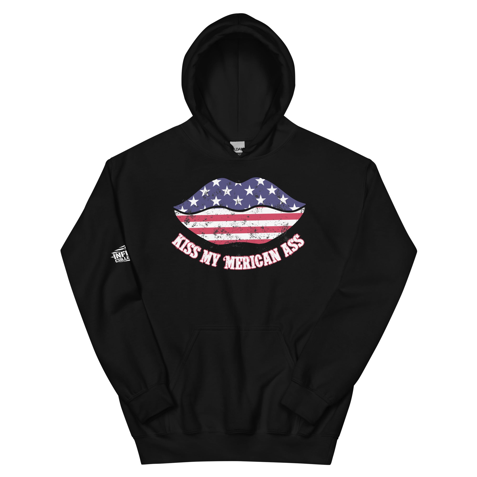 Kiss My ’Merican Ass Black Hoodie  Infidel Collective