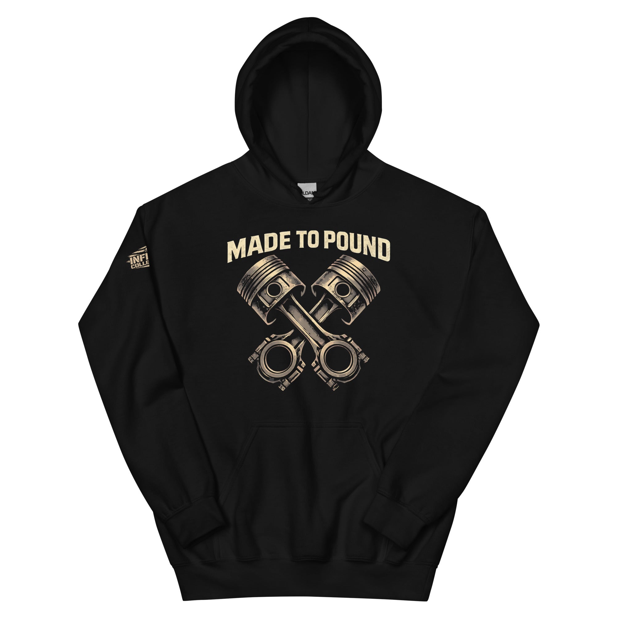 Made to Pound Pistons Black Hoodie  Infidel Collective