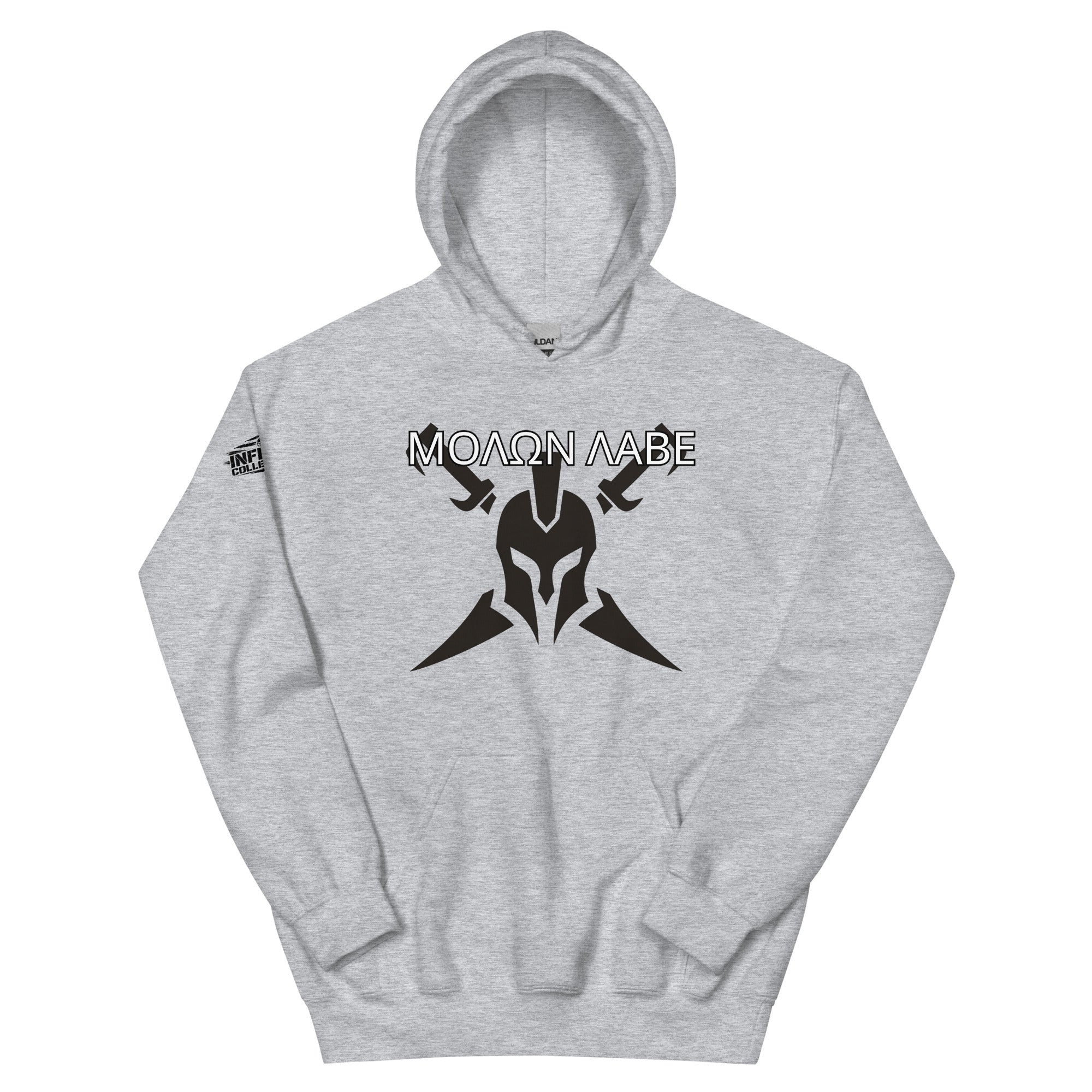 Molon Labe Spartan's Call to Arms 2A Grey Hoodie  Infidel Collective