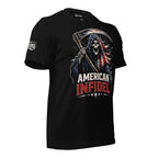 American Infidel Flag Reaper graphic black tee from Infidel Collective
