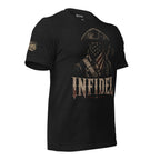 American Infidel patriot raider front graphic black tee from Infidel Collective