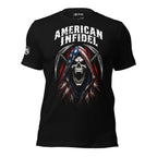 American Infidel Reaper Slash graphic black tee from Infidel Collective