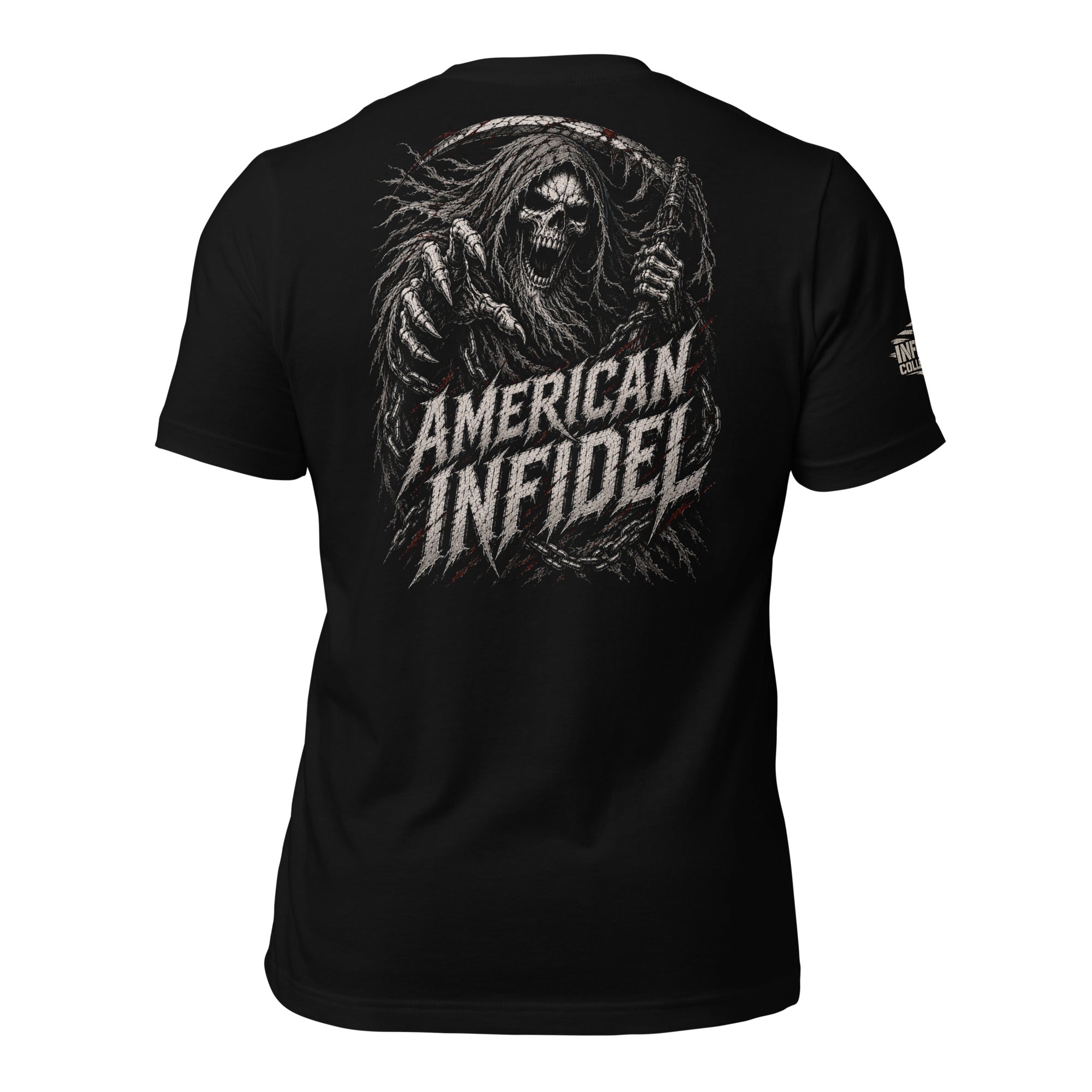 American Infidel Reaper Wings back print black tee from Infidel Collective