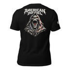 American Infidel screaming reaper back print black tee from Infidel Collective