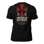 American Patriot Ephesians cross back print black tee from Infidel Collective