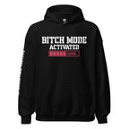 Bitch Mode Activated women’s front print black hoodie from Infidel Collective