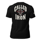 Called to Iron iron cross back print black tee from Infidel Collective