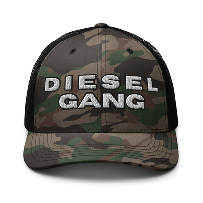 Hats Camo-Black Snapback Custom Trucker Hat – Diesel Gang Camo Edition for Rugged Style Infidel Collective