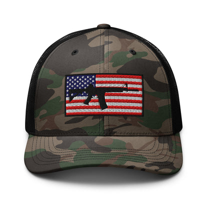 Old Glory AR15 Camo Classic Otto Trucker Hat  Infidel Collective